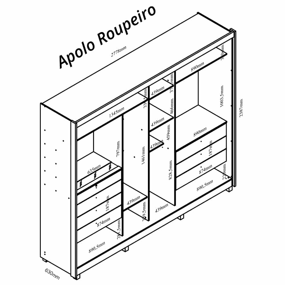 Roupeiro Apolo 2 portas