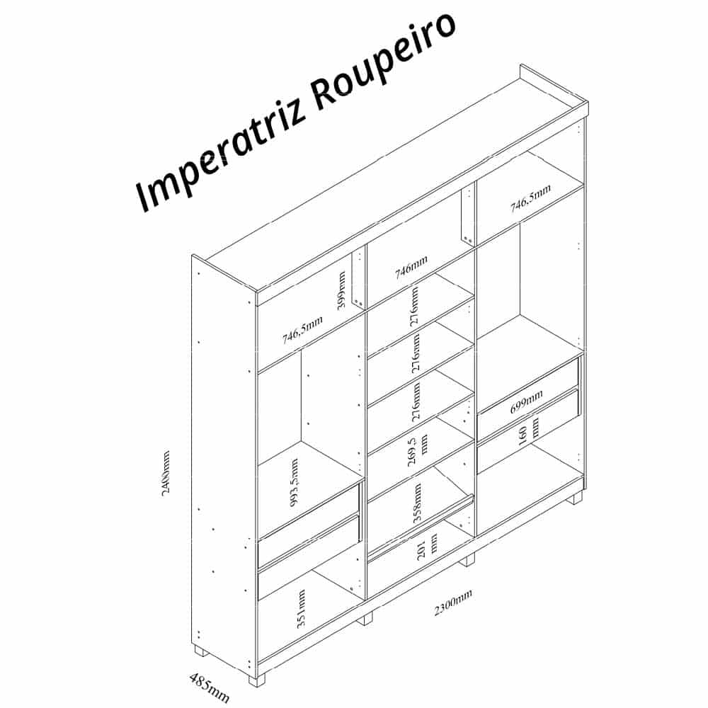 Roupeiro Imperatriz 6 portas